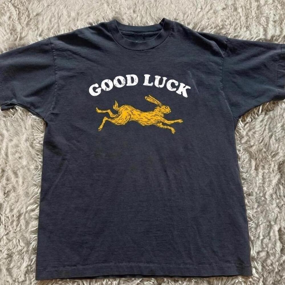 Good Luck Navy Blue Cotton T-Shirt